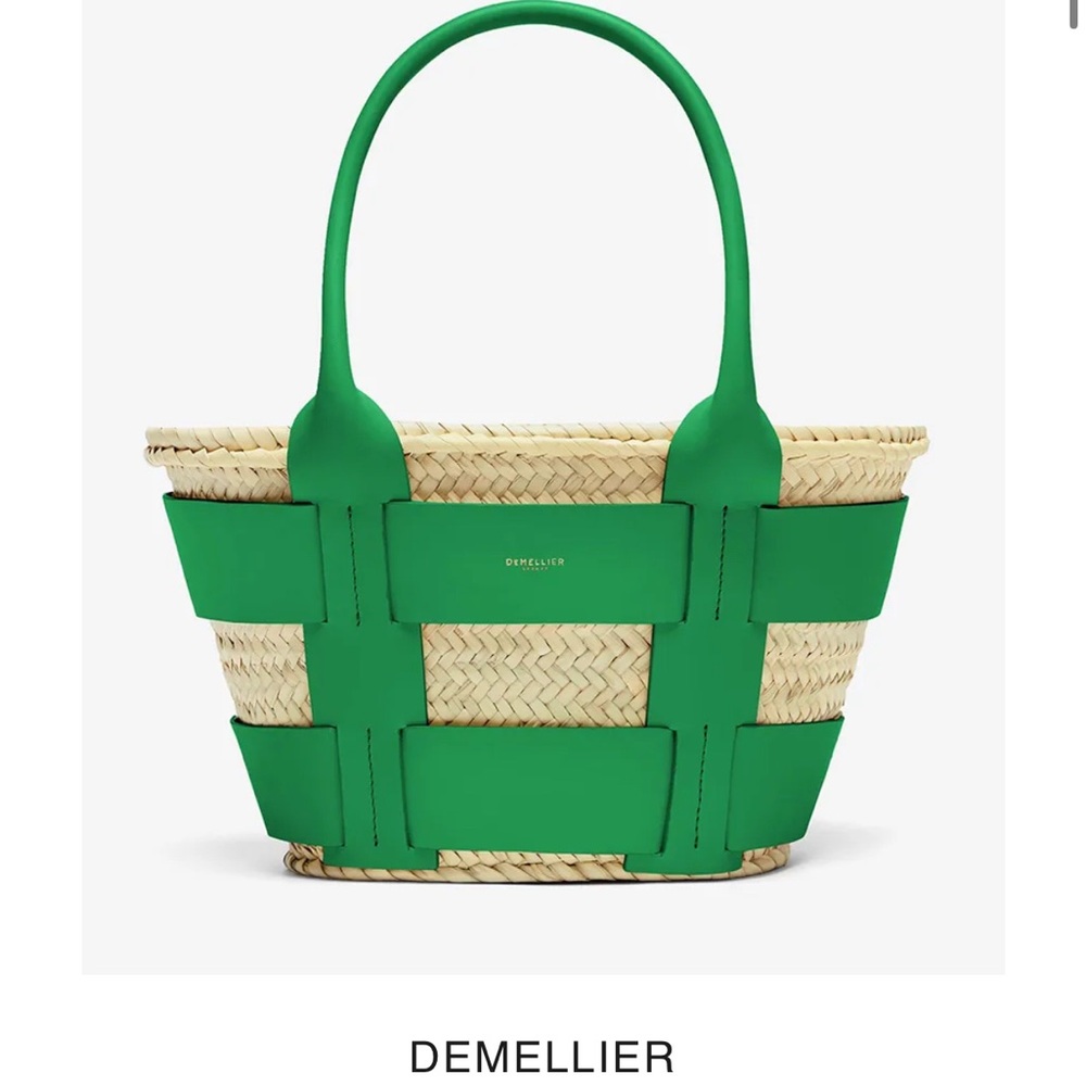 DeMellier Santorini Raffia The Tote in Emerald